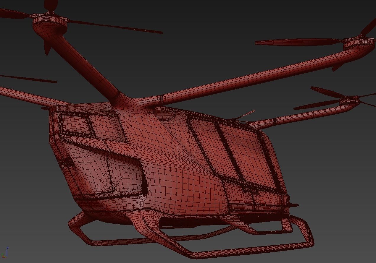 Yellow Taxi Drone with Interior 3D model_23