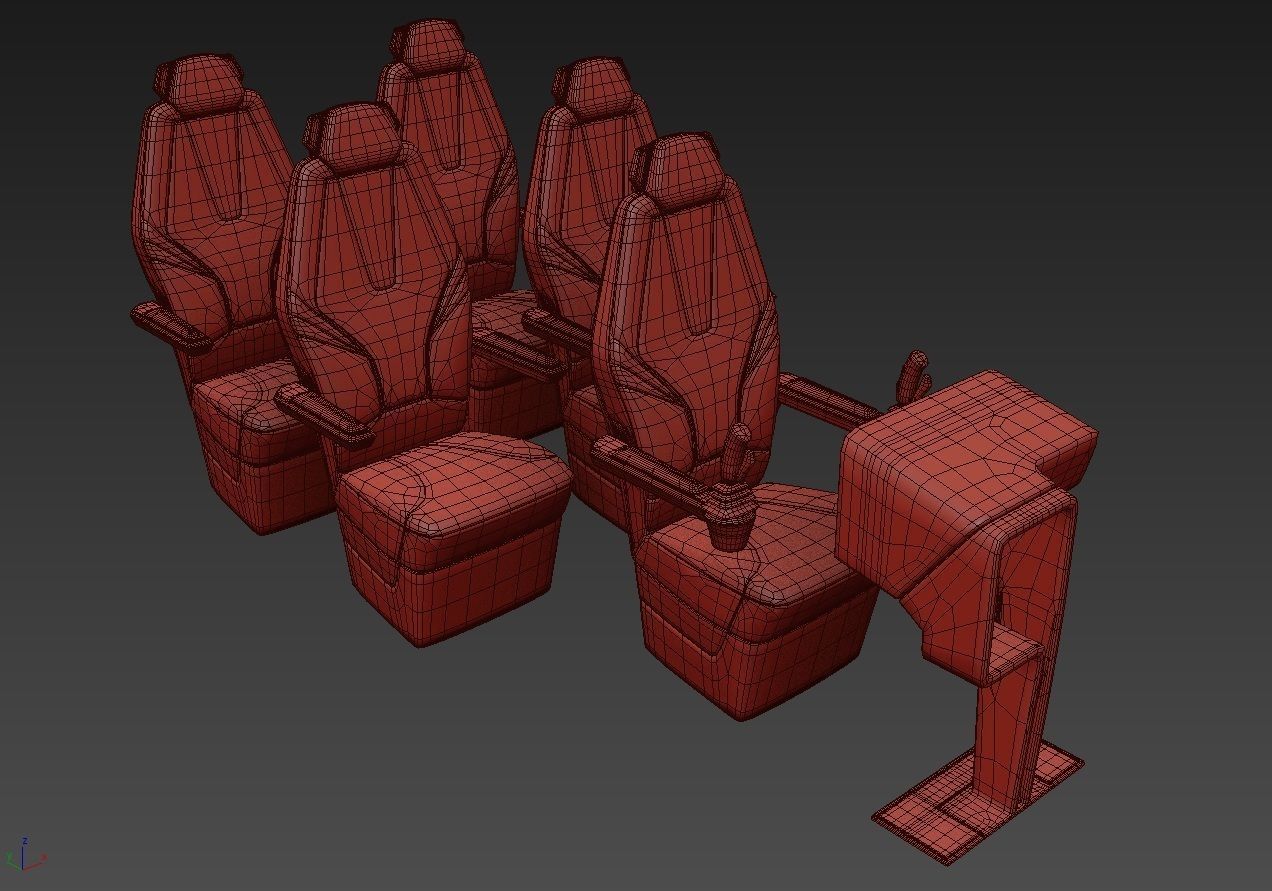 Yellow Taxi Drone with Interior 3D model_38