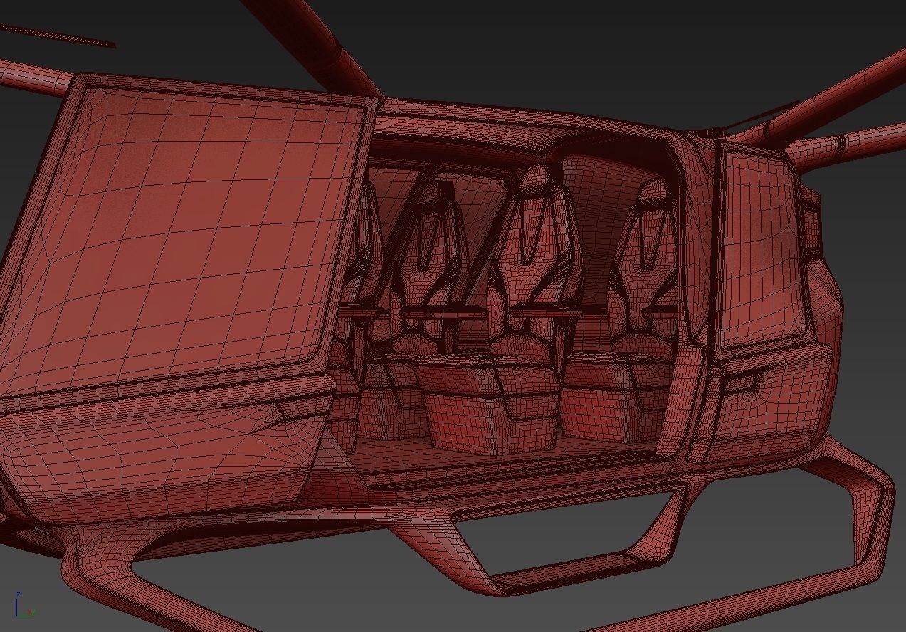 Yellow Taxi Drone with Interior 3D model_29