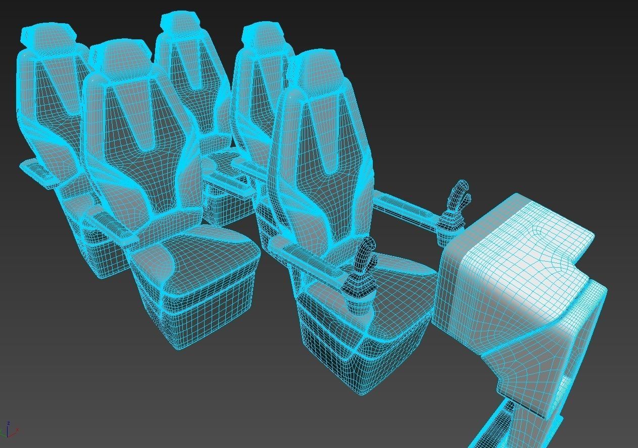 Yellow Taxi Drone with Interior 3D model_16