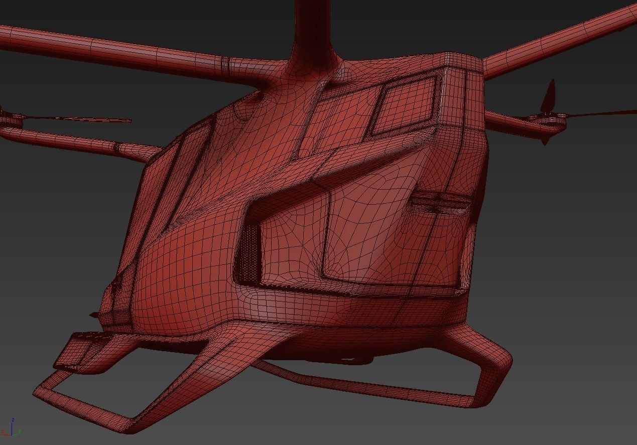 Yellow Taxi Drone with Interior 3D model_32