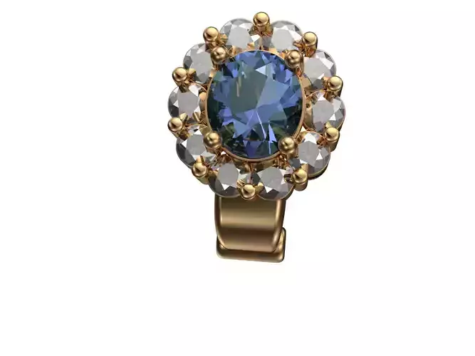 Earrings sapphire and diamond ring