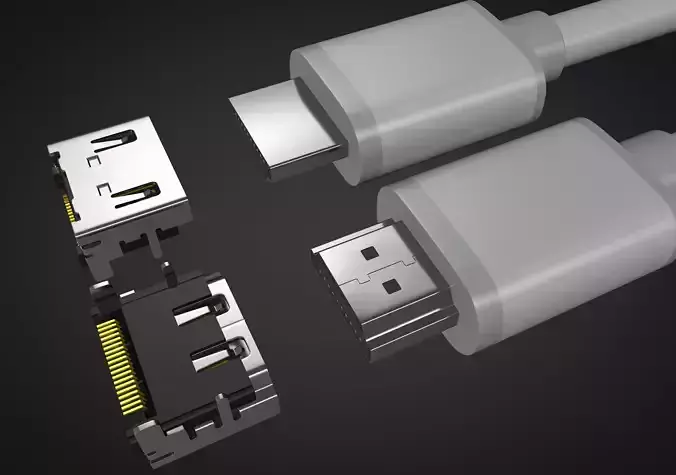 HDMI male and female connector