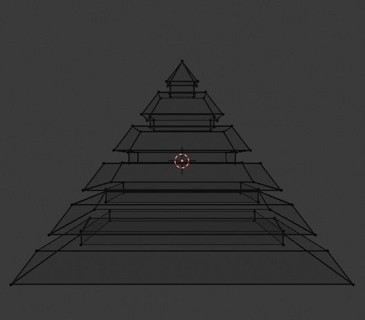 Pyramidal Structure Beveled Low-poly 3D model_5