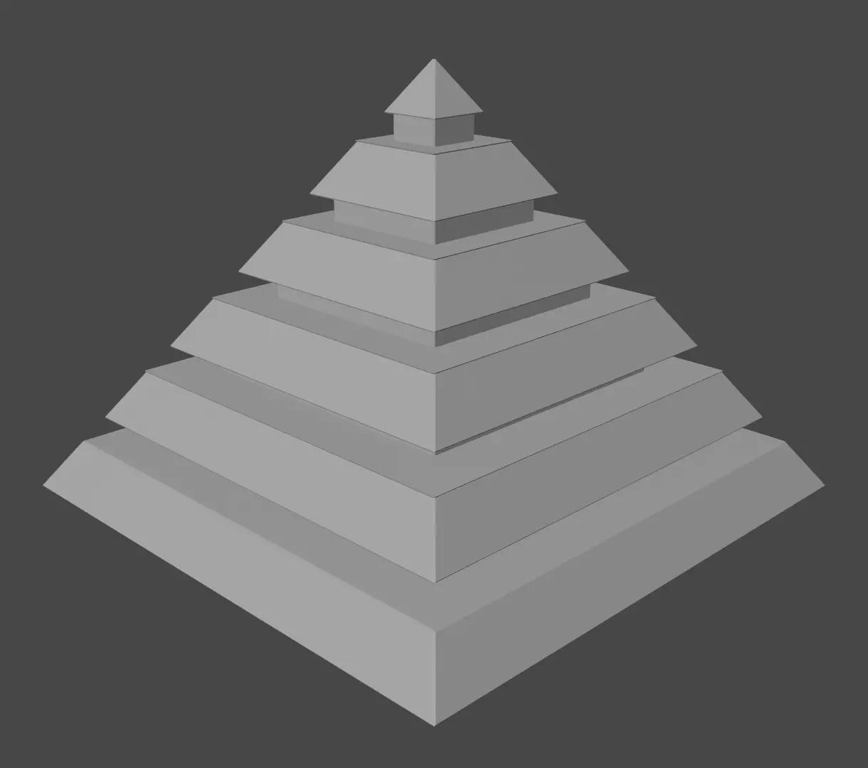 Pyramidal Structure Beveled Low-poly 3D model_0