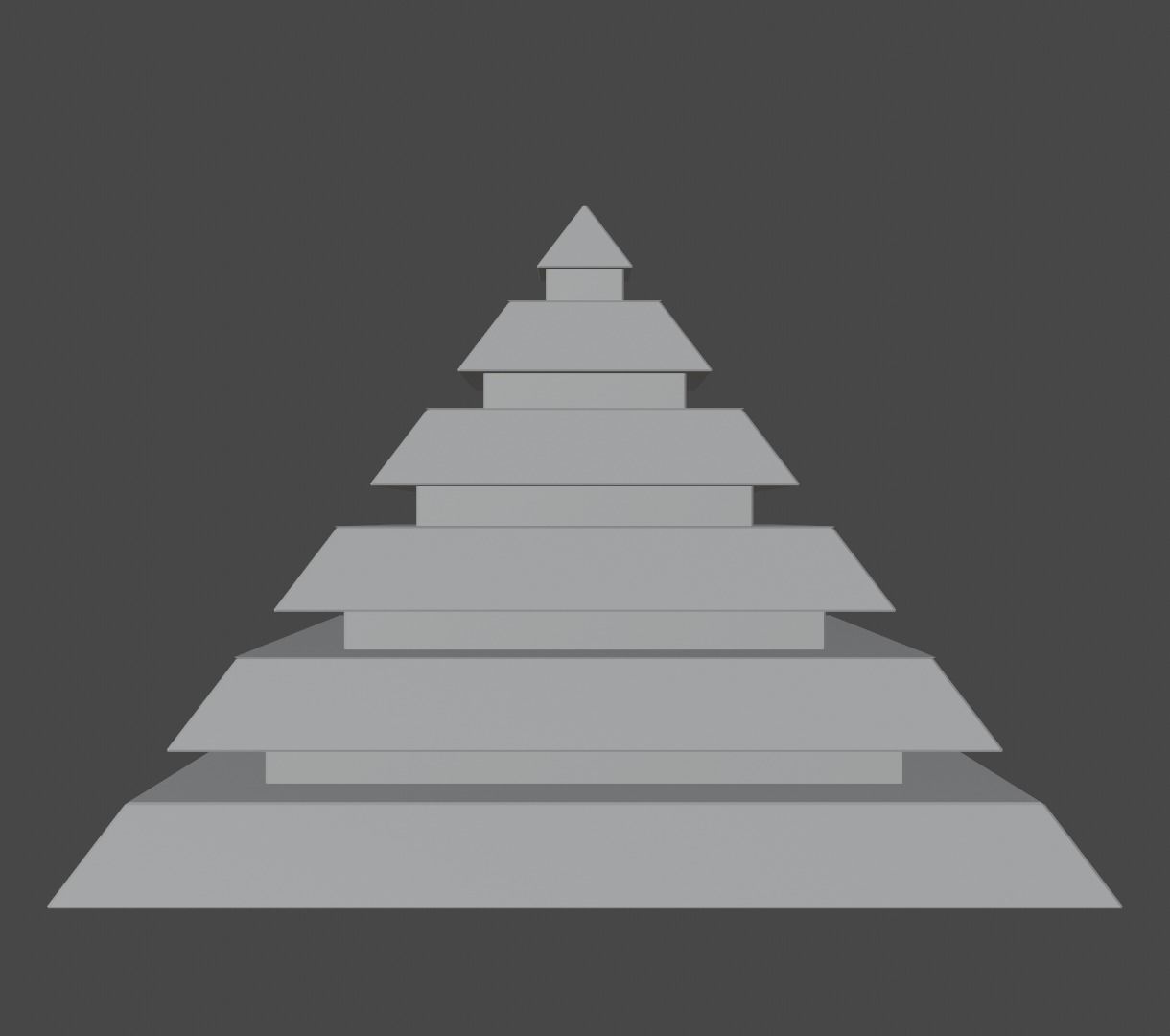 Pyramidal Structure Beveled Low-poly 3D model_1