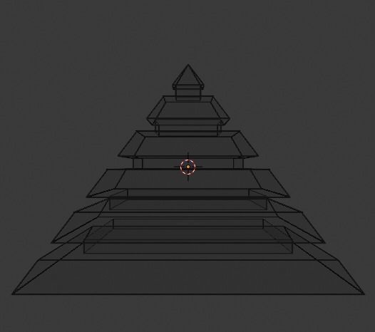 Pyramidal Structure Beveled Low-poly 3D model_6