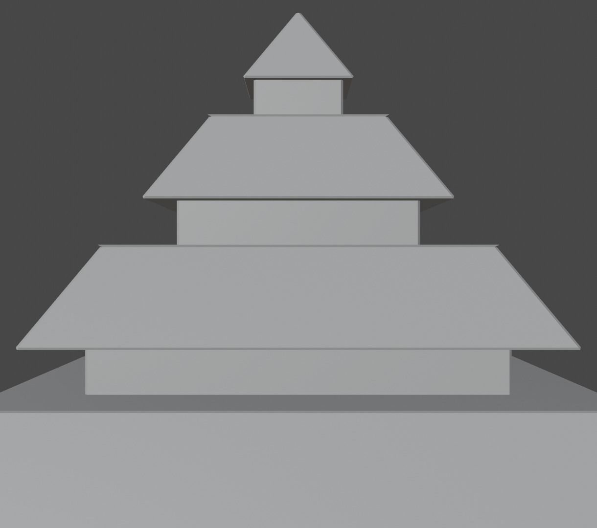 Pyramidal Structure Beveled Low-poly 3D model_12