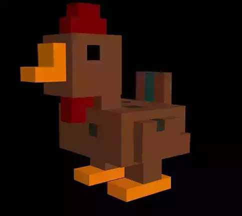 Rooster minecraft Low-poly 3D model