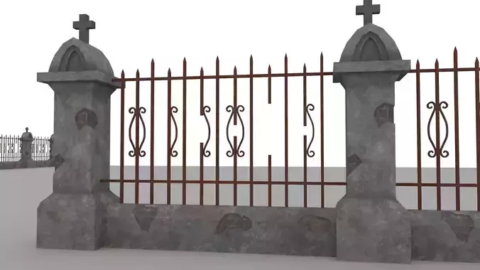 old pillar with railing model