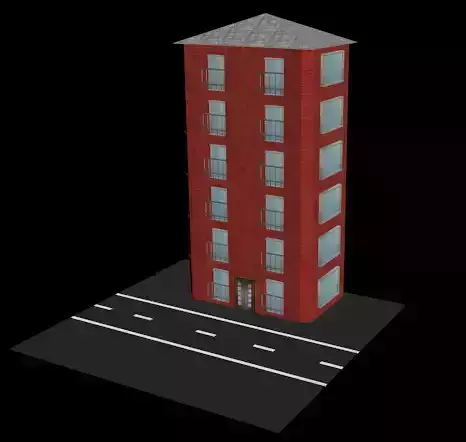 Apartment brick building