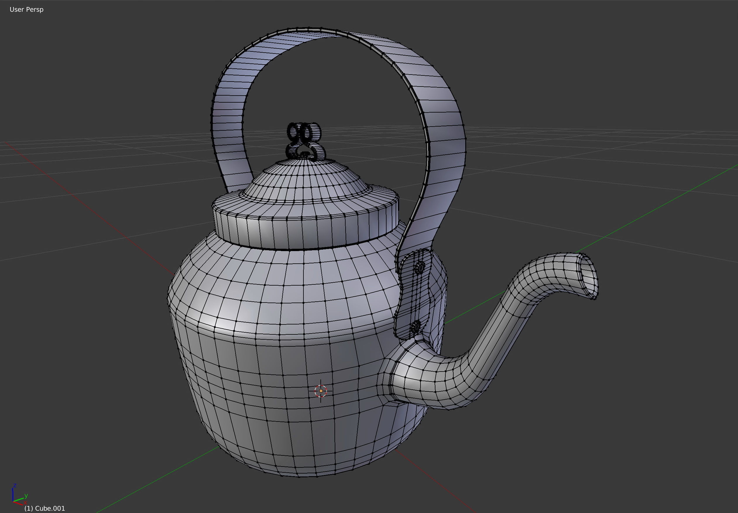Old Copper Kettle Low-poly 3D model_41