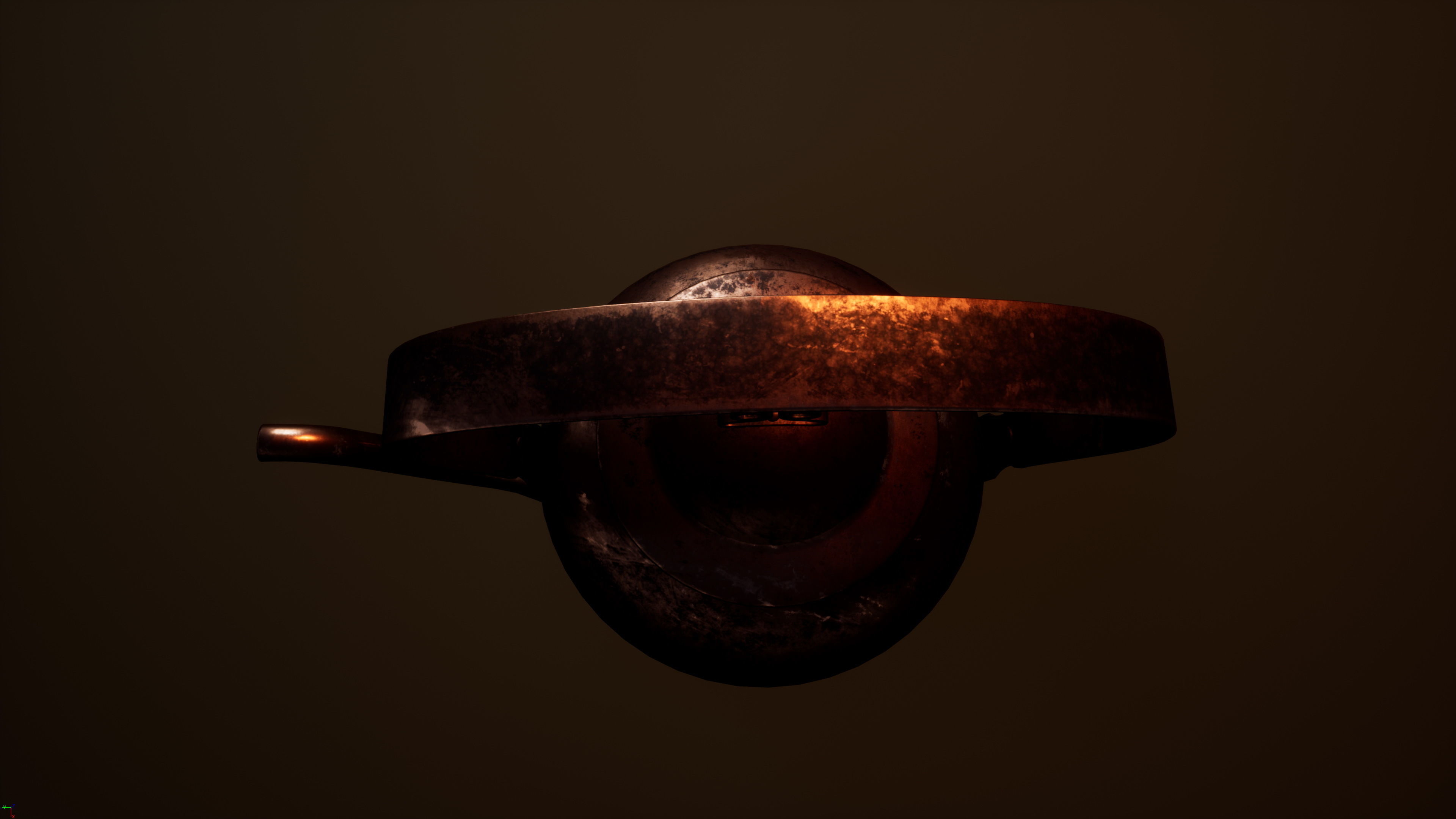 Old Copper Kettle Low-poly 3D model_27