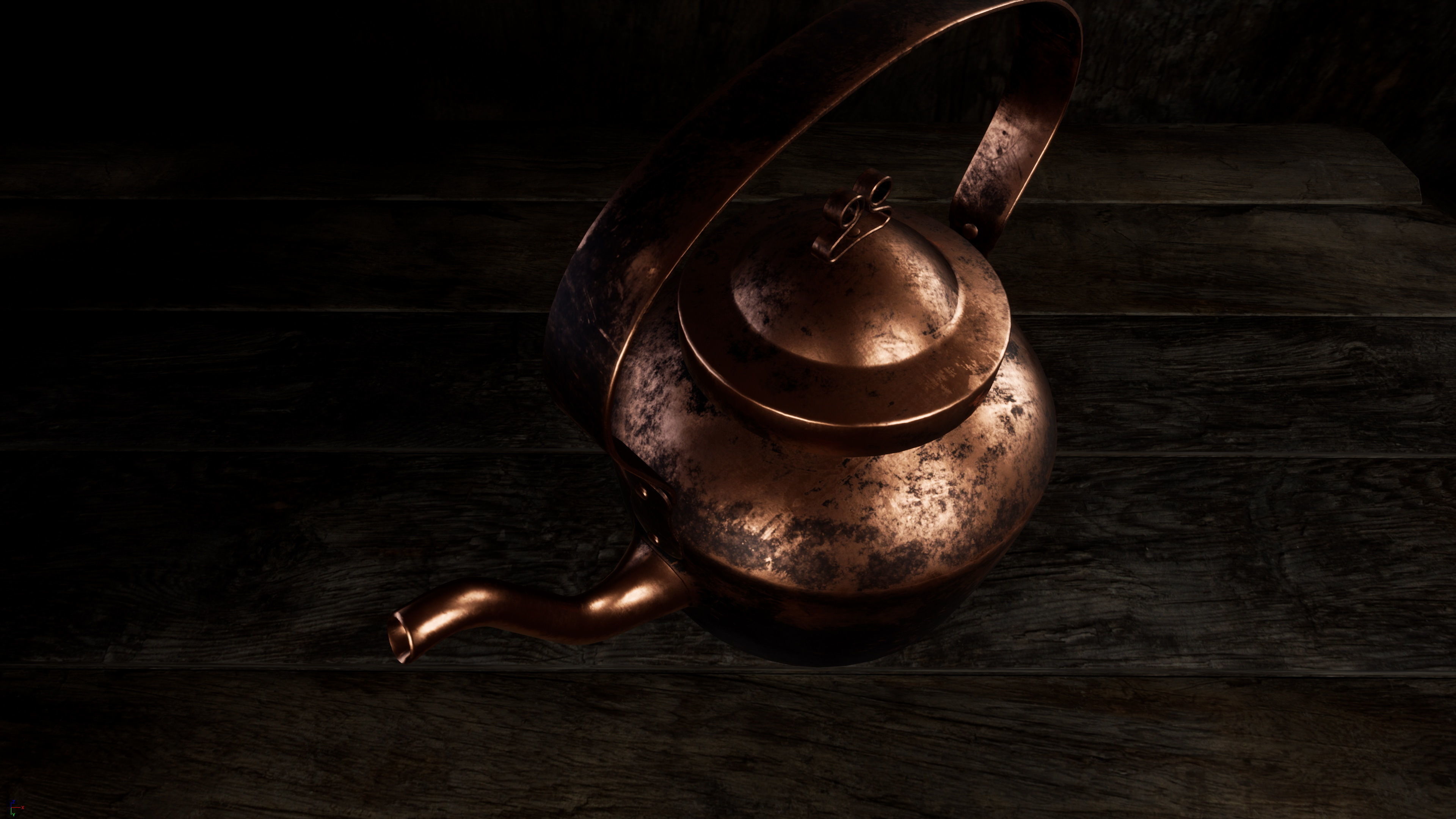 Old Copper Kettle Low-poly 3D model_35