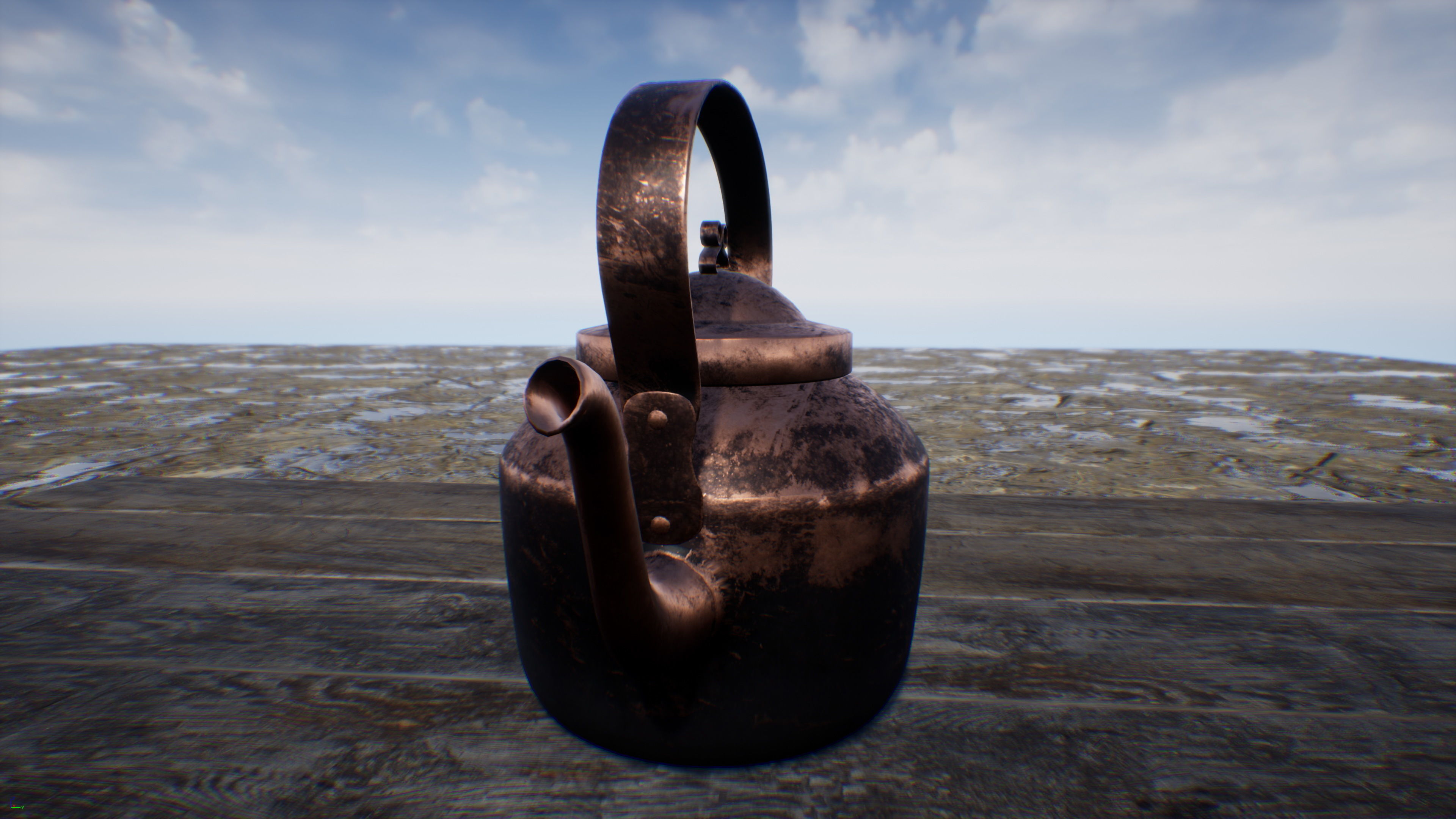 Old Copper Kettle Low-poly 3D model_19