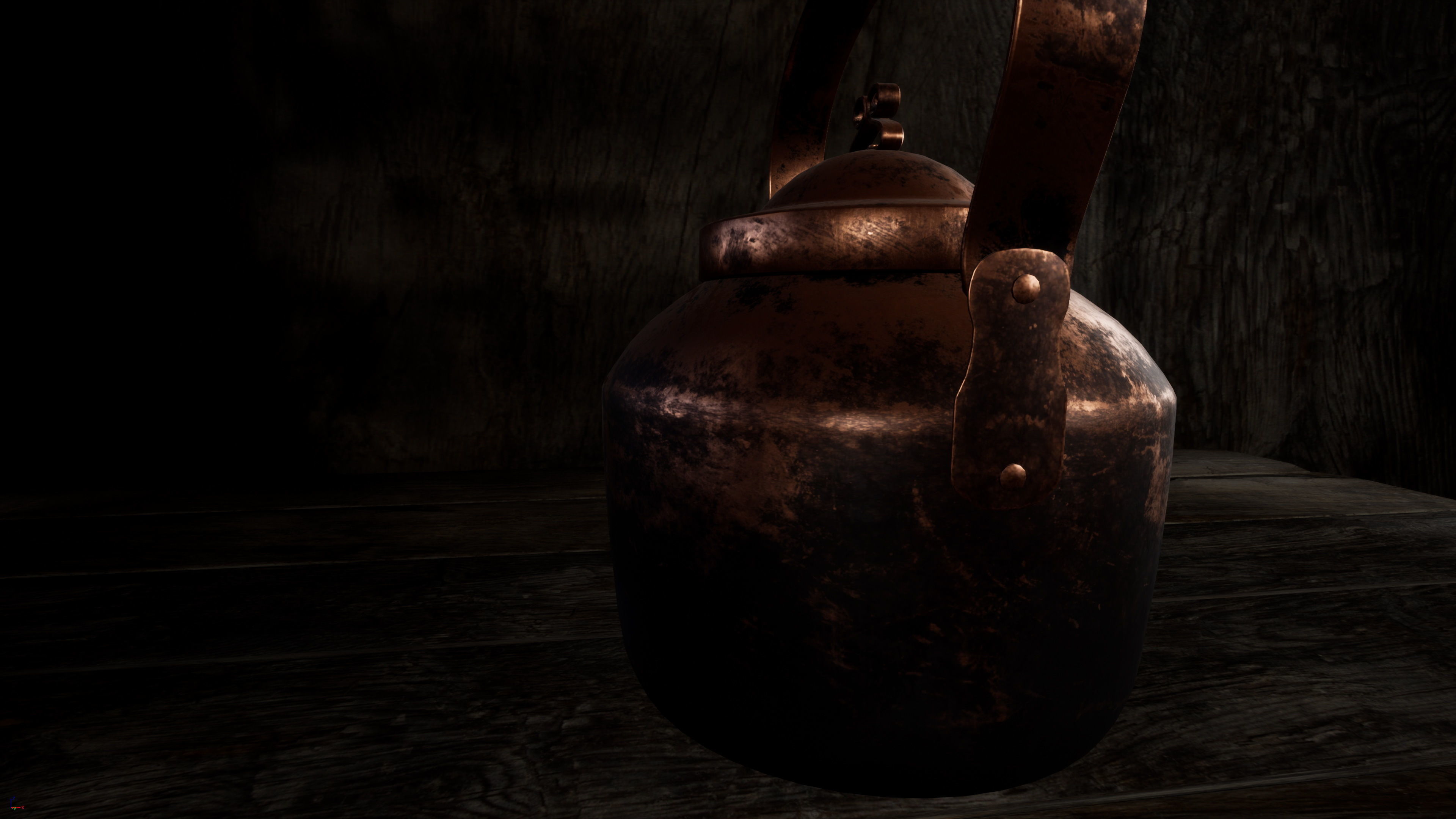 Old Copper Kettle Low-poly 3D model_33
