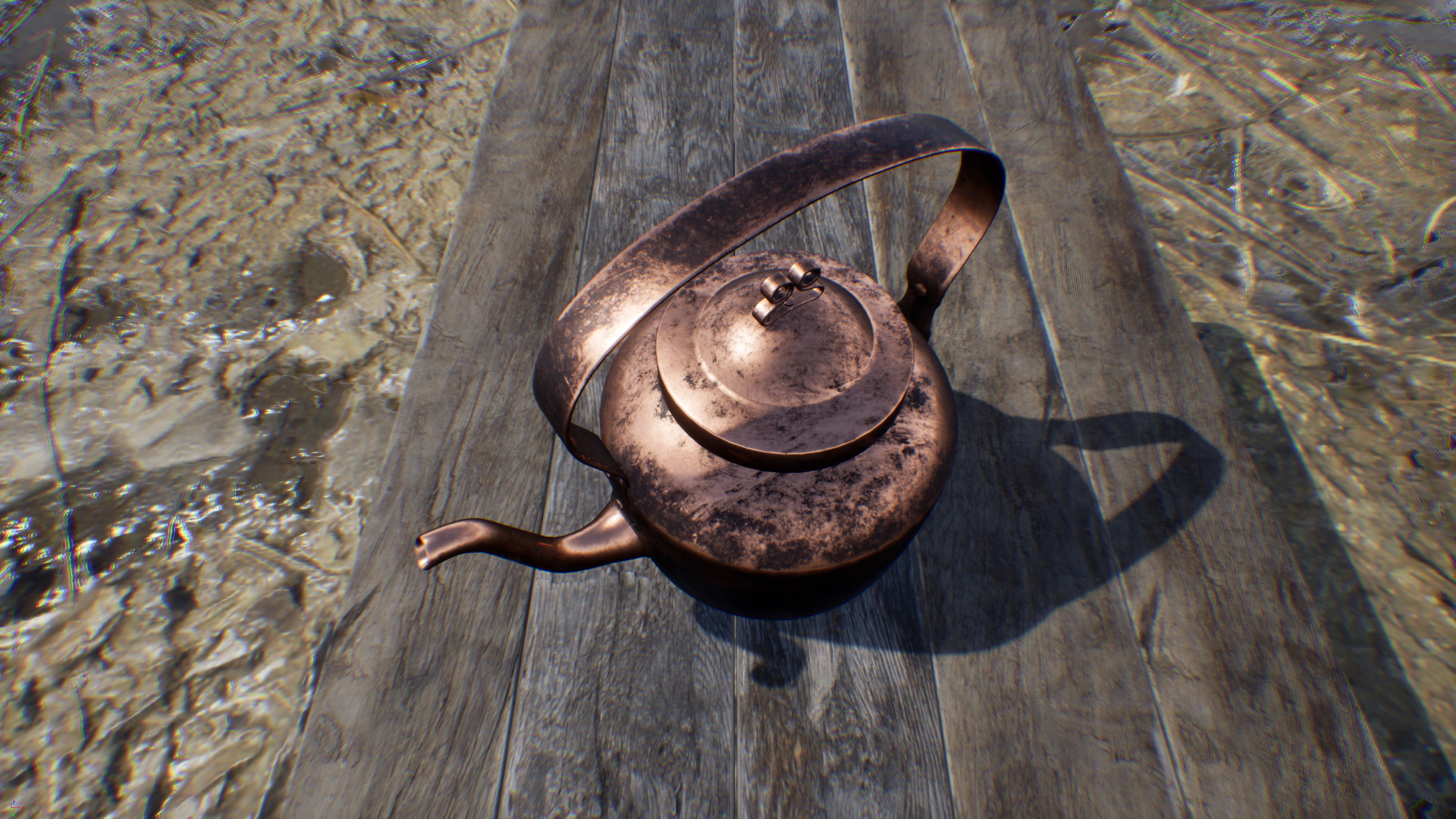 Old Copper Kettle Low-poly 3D model_8