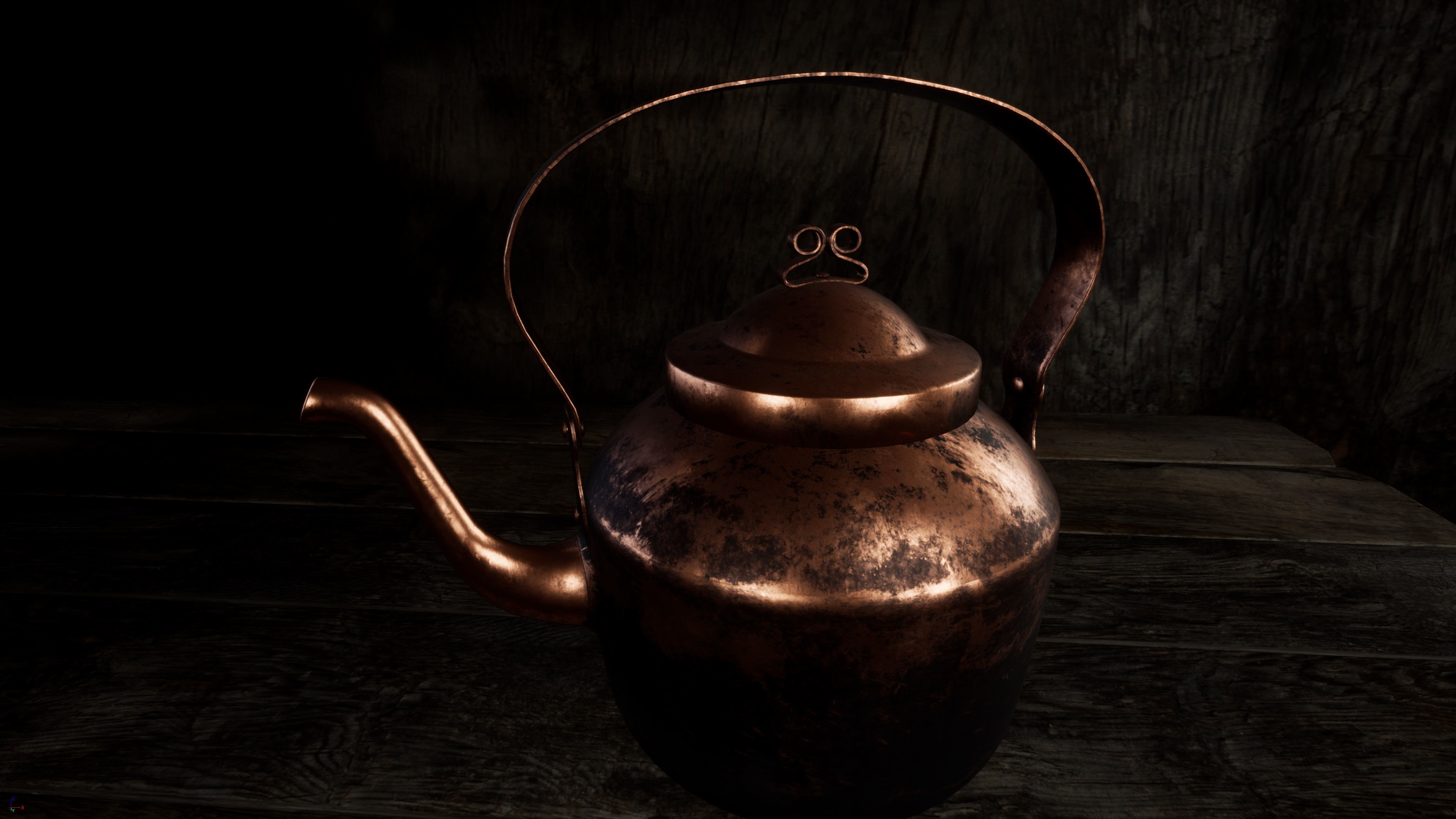Old Copper Kettle Low-poly 3D model_31