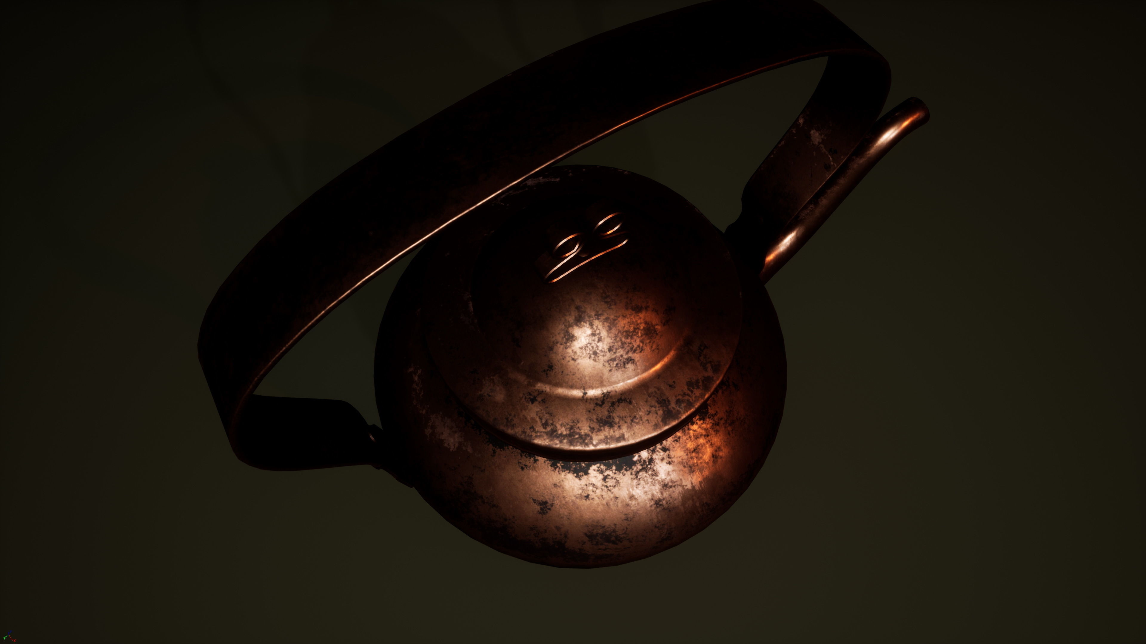 Old Copper Kettle Low-poly 3D model_28