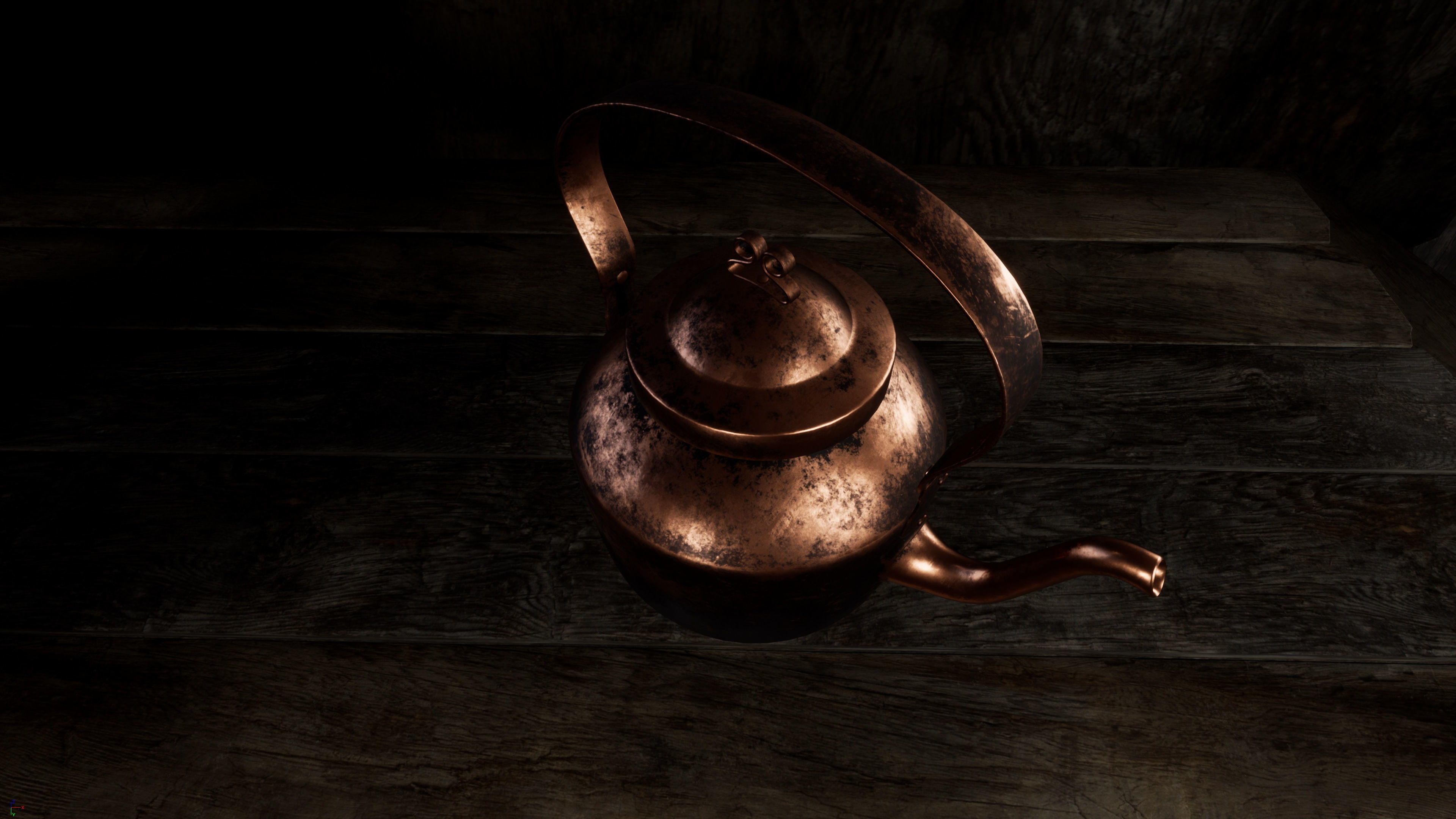 Old Copper Kettle Low-poly 3D model_34