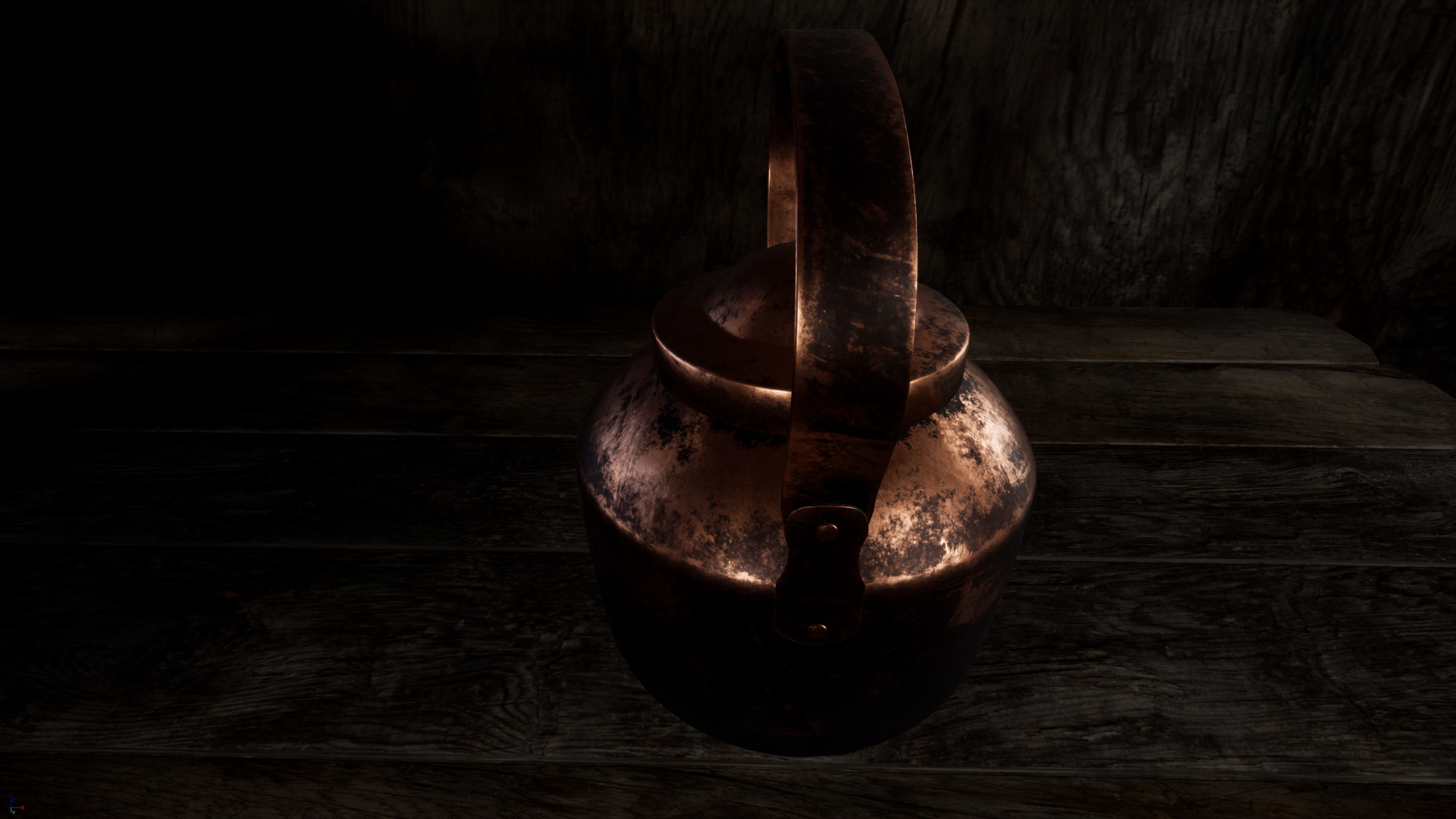 Old Copper Kettle Low-poly 3D model_32