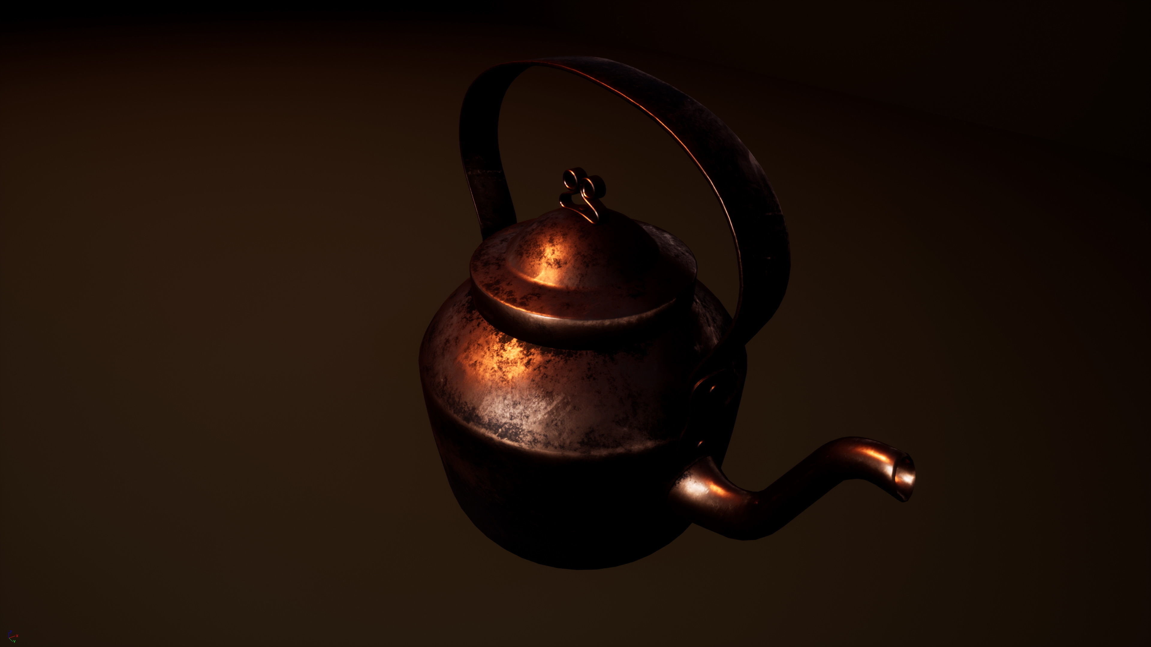 Old Copper Kettle Low-poly 3D model_24