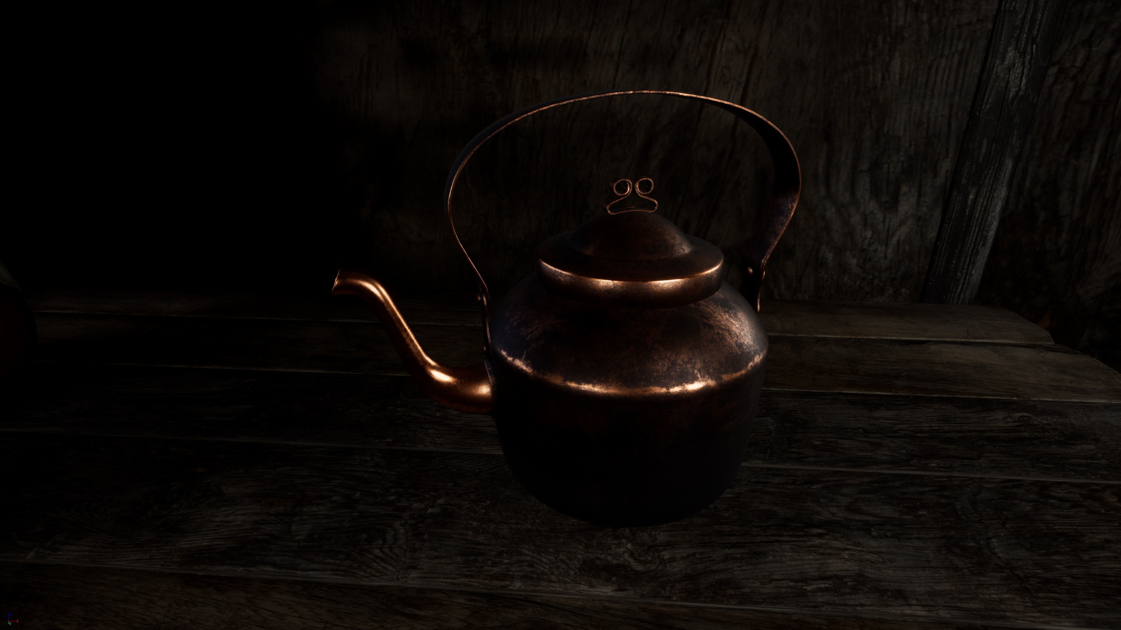 Old Copper Kettle Low-poly 3D model_37