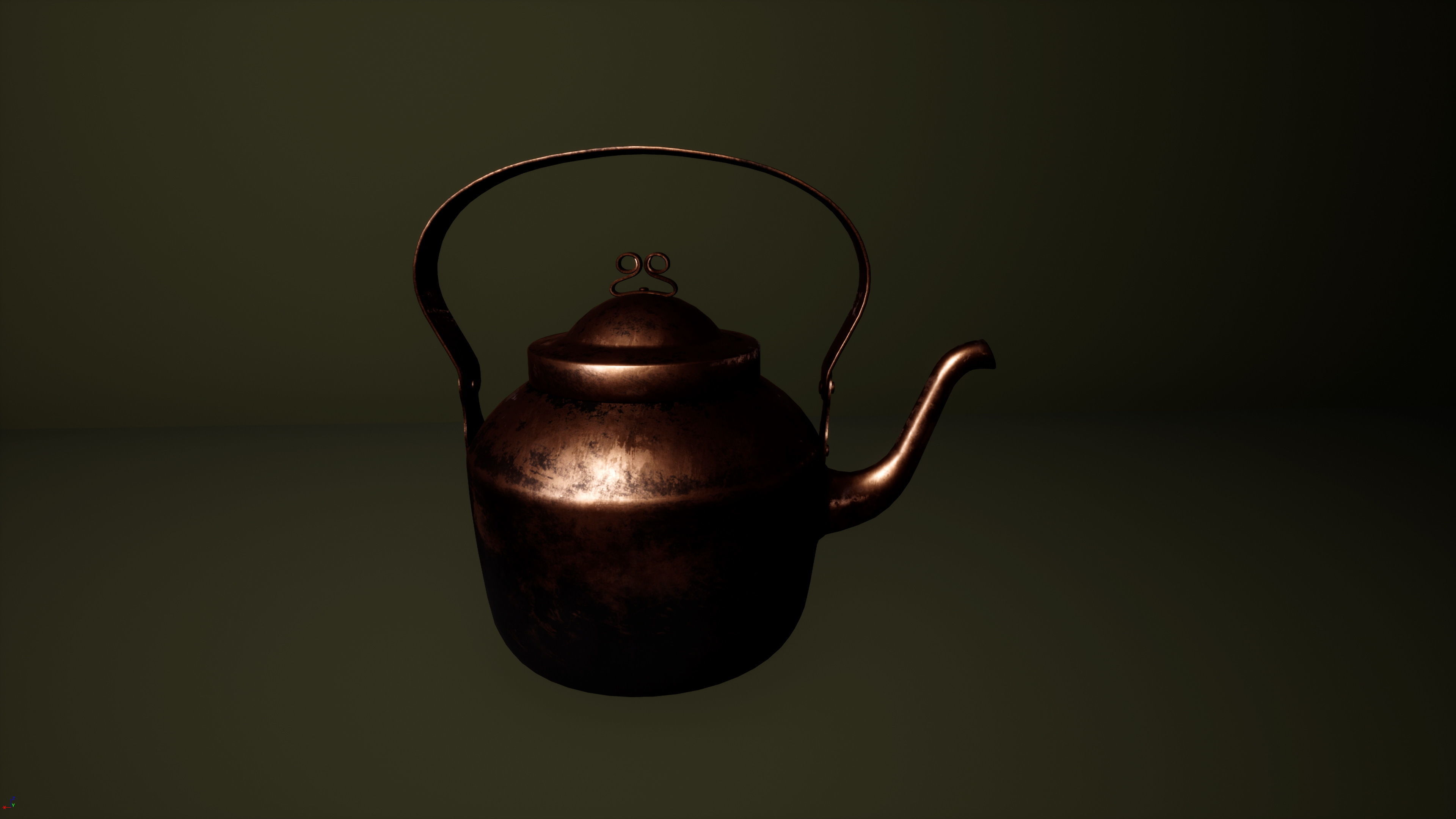 Old Copper Kettle Low-poly 3D model_20