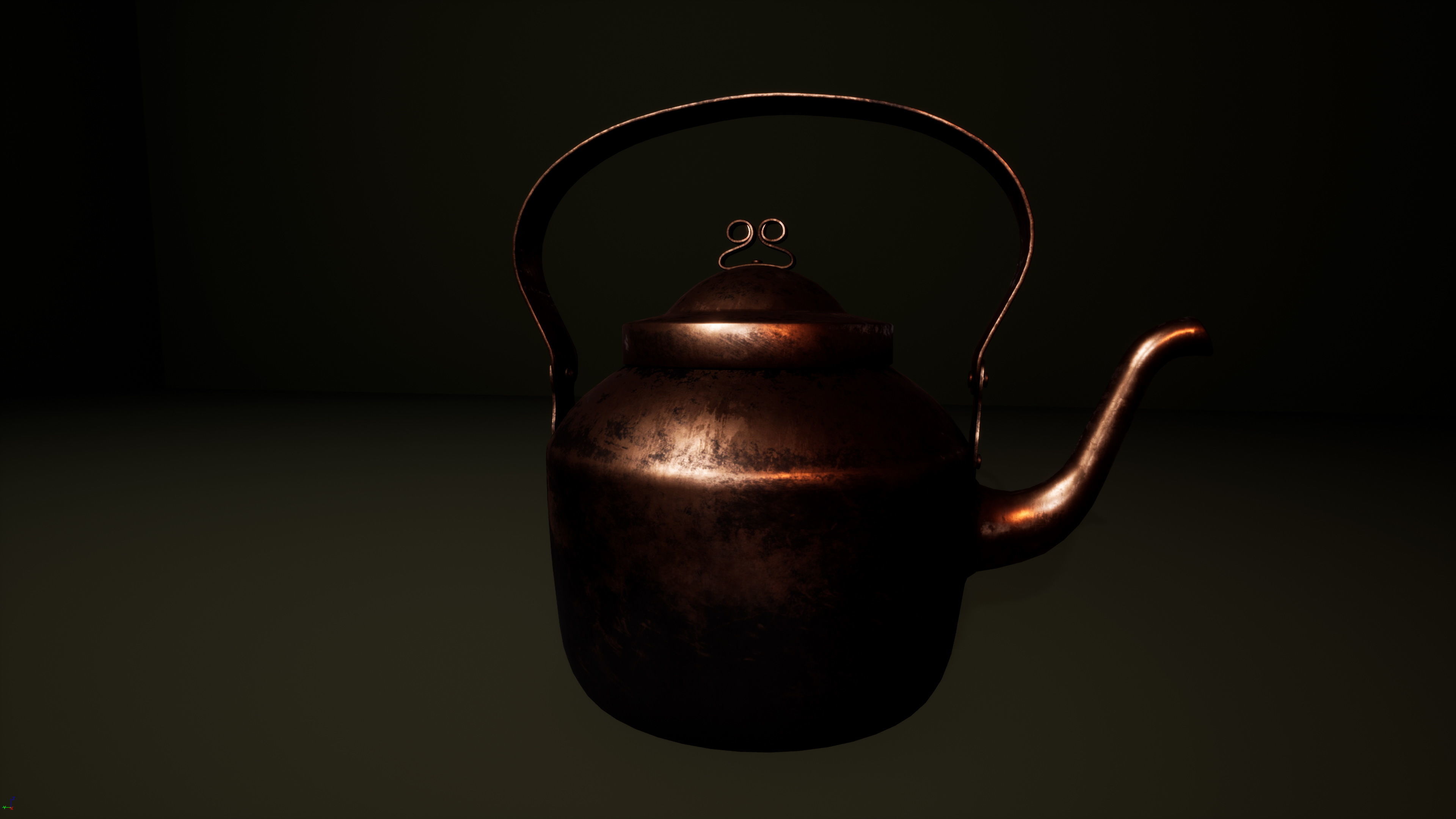 Old Copper Kettle Low-poly 3D model_22