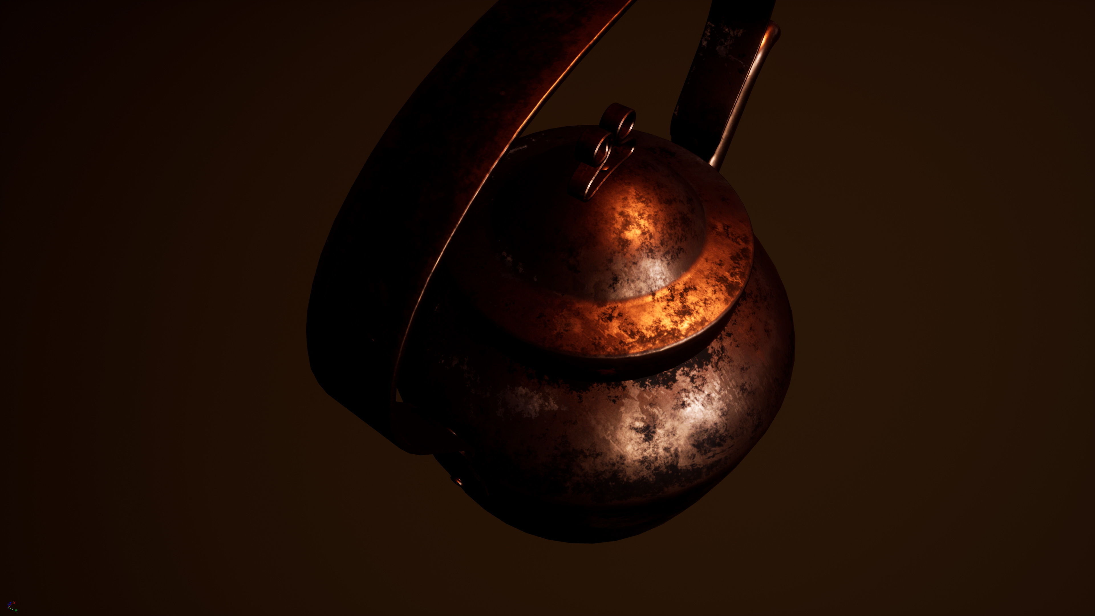 Old Copper Kettle Low-poly 3D model_29