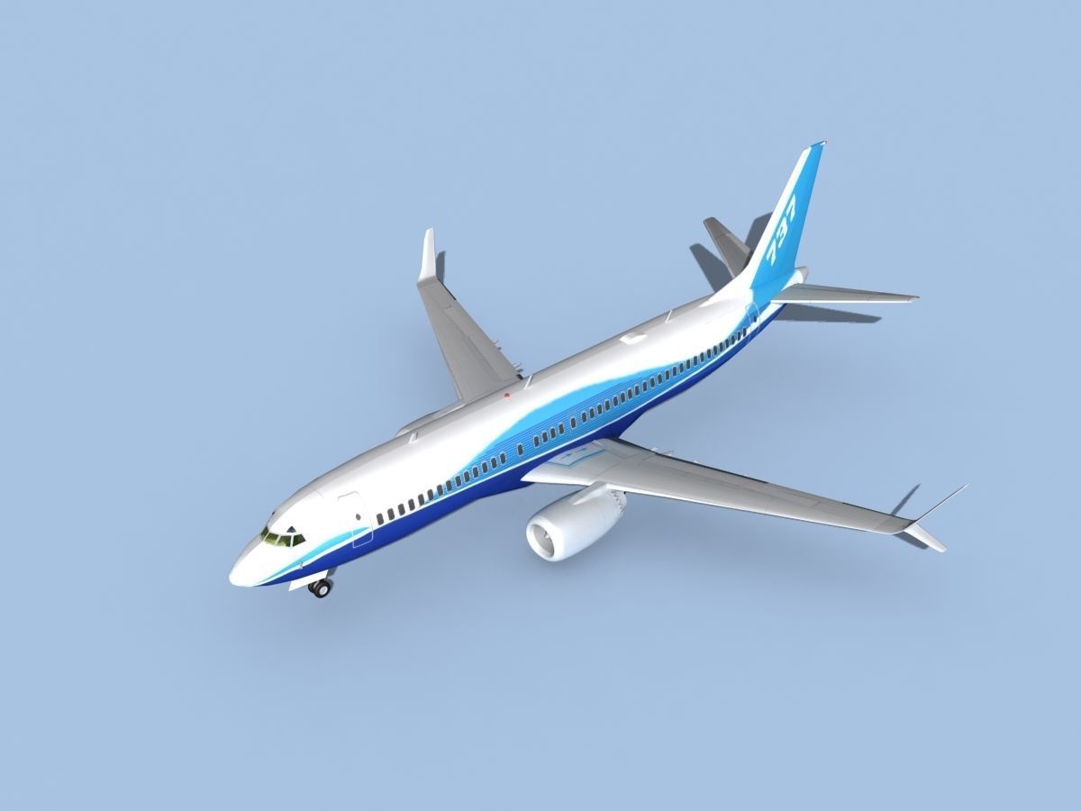Boeing 737-800 Max Boeing Aircraft 3D model_10