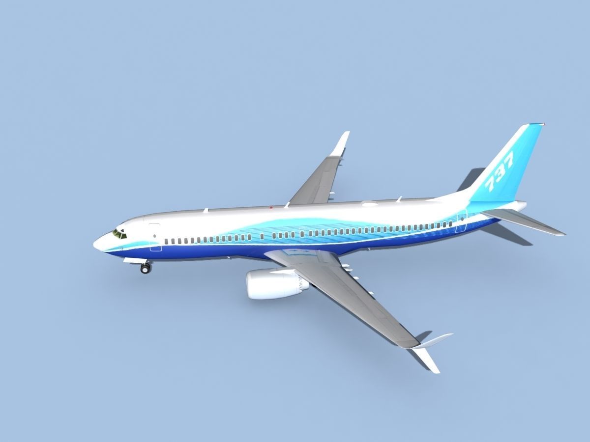 Boeing 737-800 Max Boeing Aircraft 3D model_9