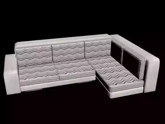 Armchair sectional sofa with chevron pattern