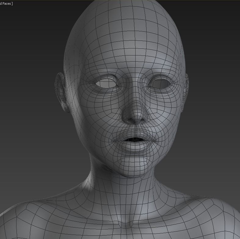 Female nude woman Low-poly 3D model_34