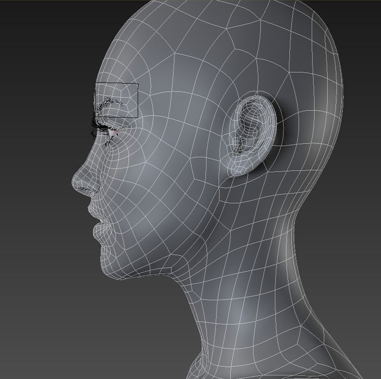 Female nude woman Low-poly 3D model_32