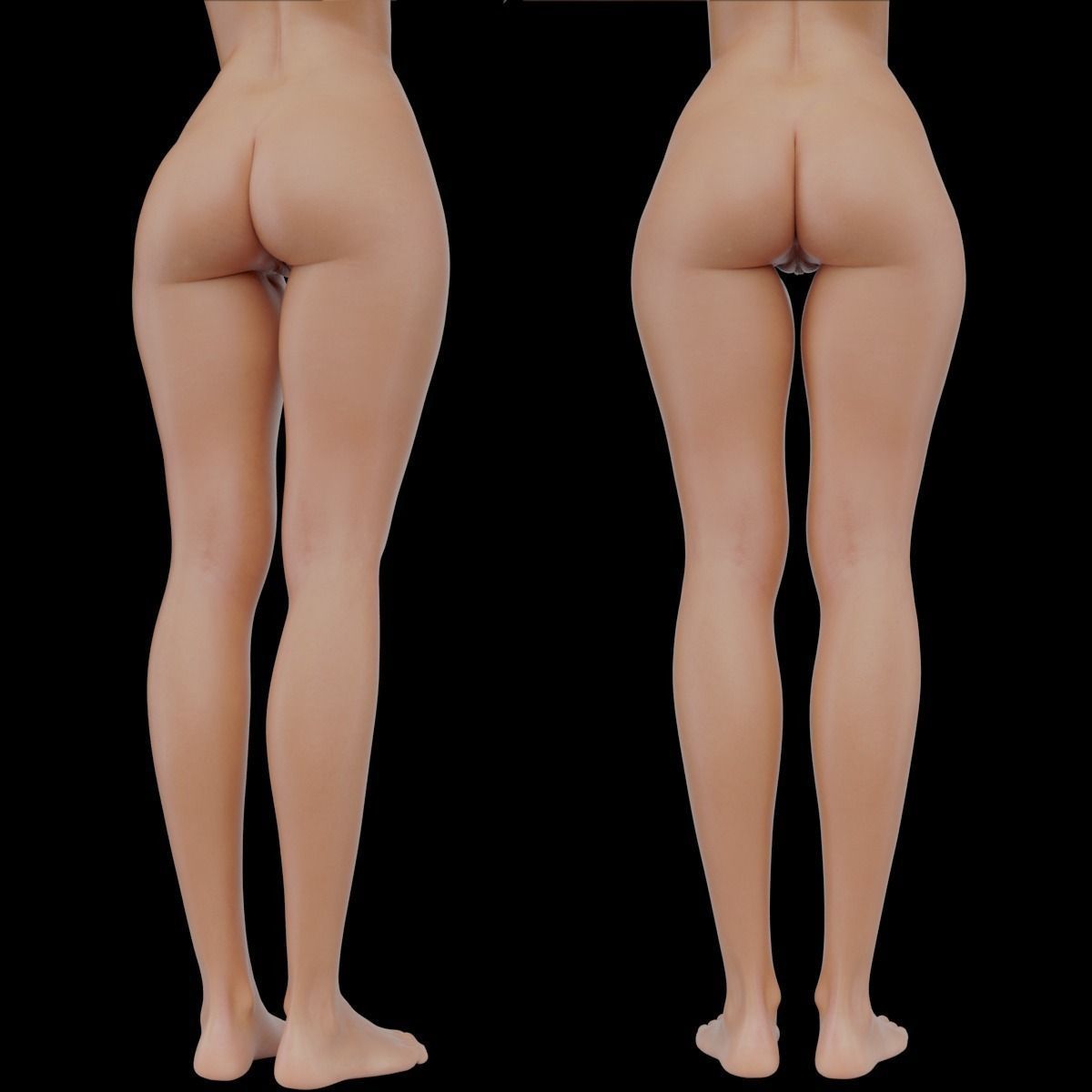 Female nude woman Low-poly 3D model_14