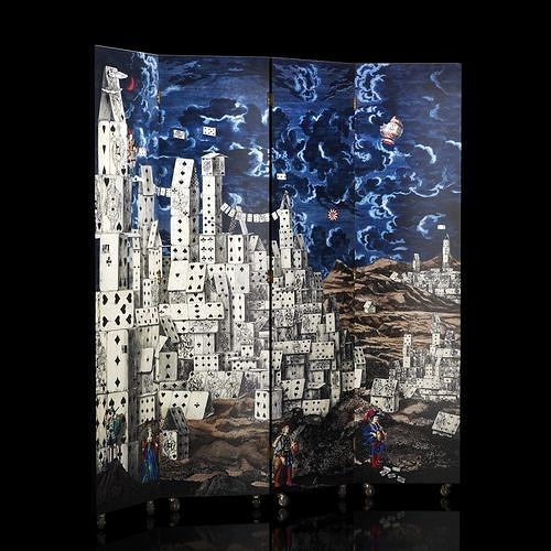 Folding Screen Citta di carte by Fornasetti Low-poly 3D model