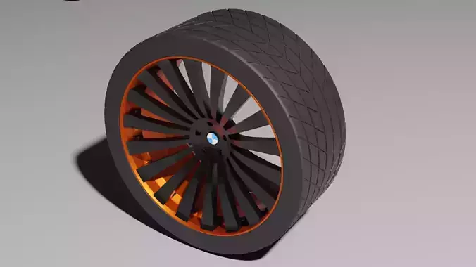 Car wheel 3D model