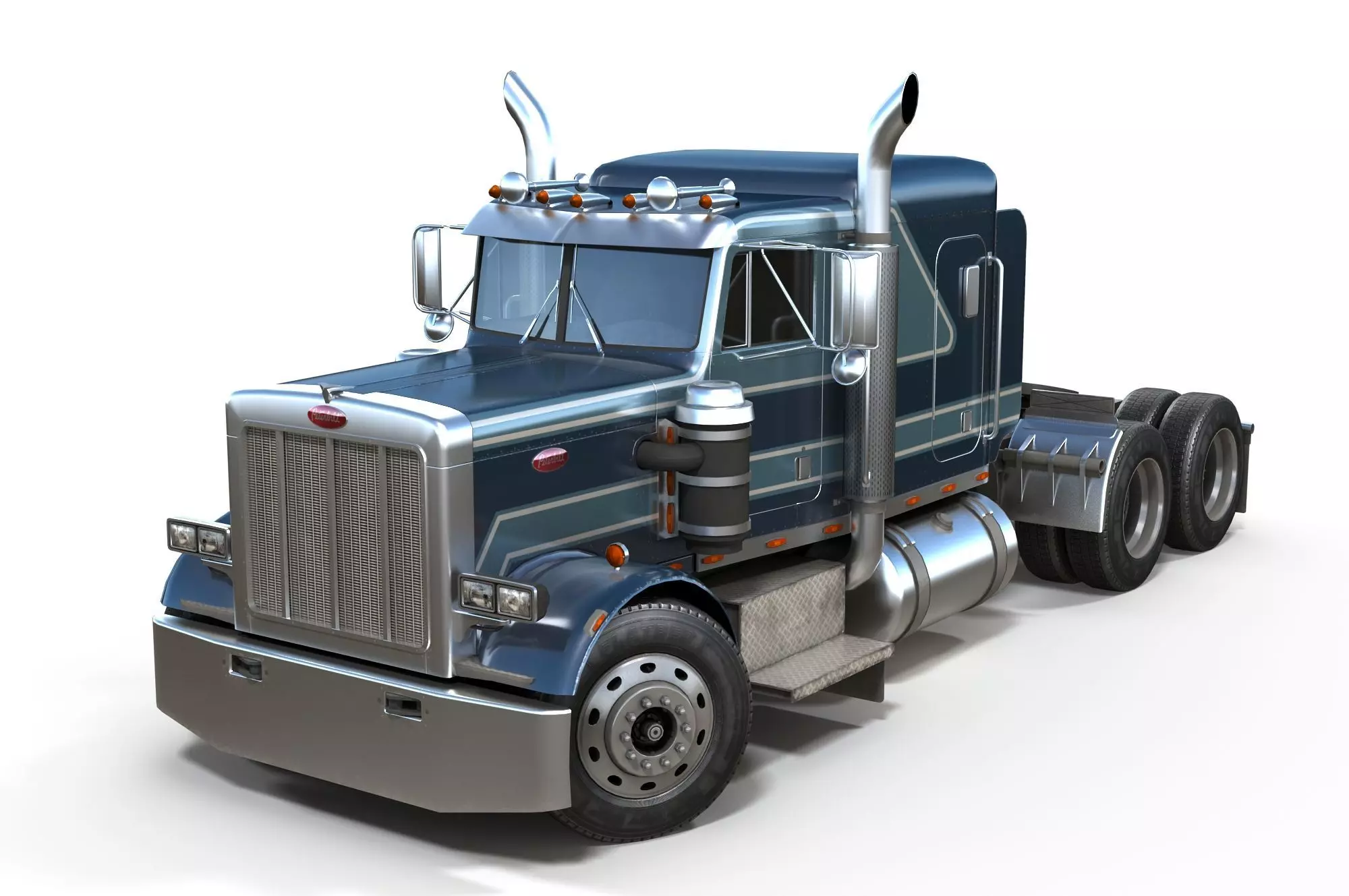 Peterbilt 359 semitruck Low-poly 3D model