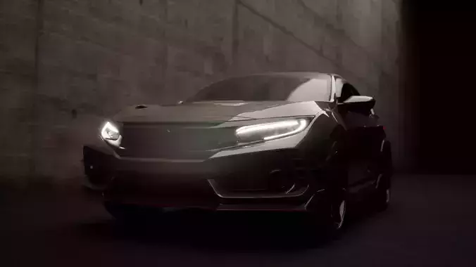 Low poly Honda Civic Type R Varis 2017  without logo