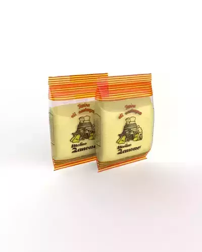 Flour in transparent plastic nylon bag