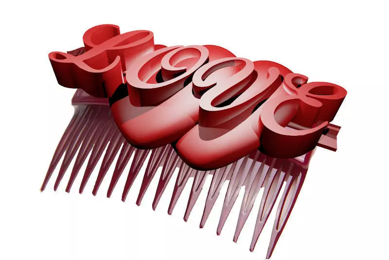 Cupid hair comb 3D print model_0