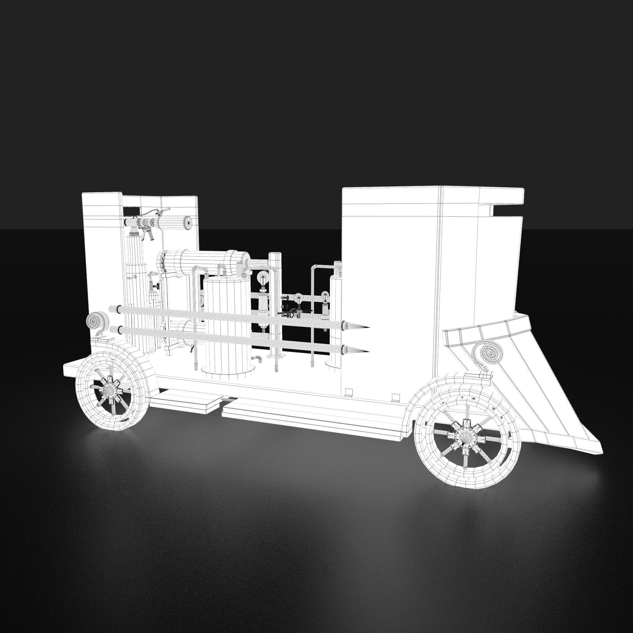 Flame Thrower Vehicle Low-poly 3D model_40