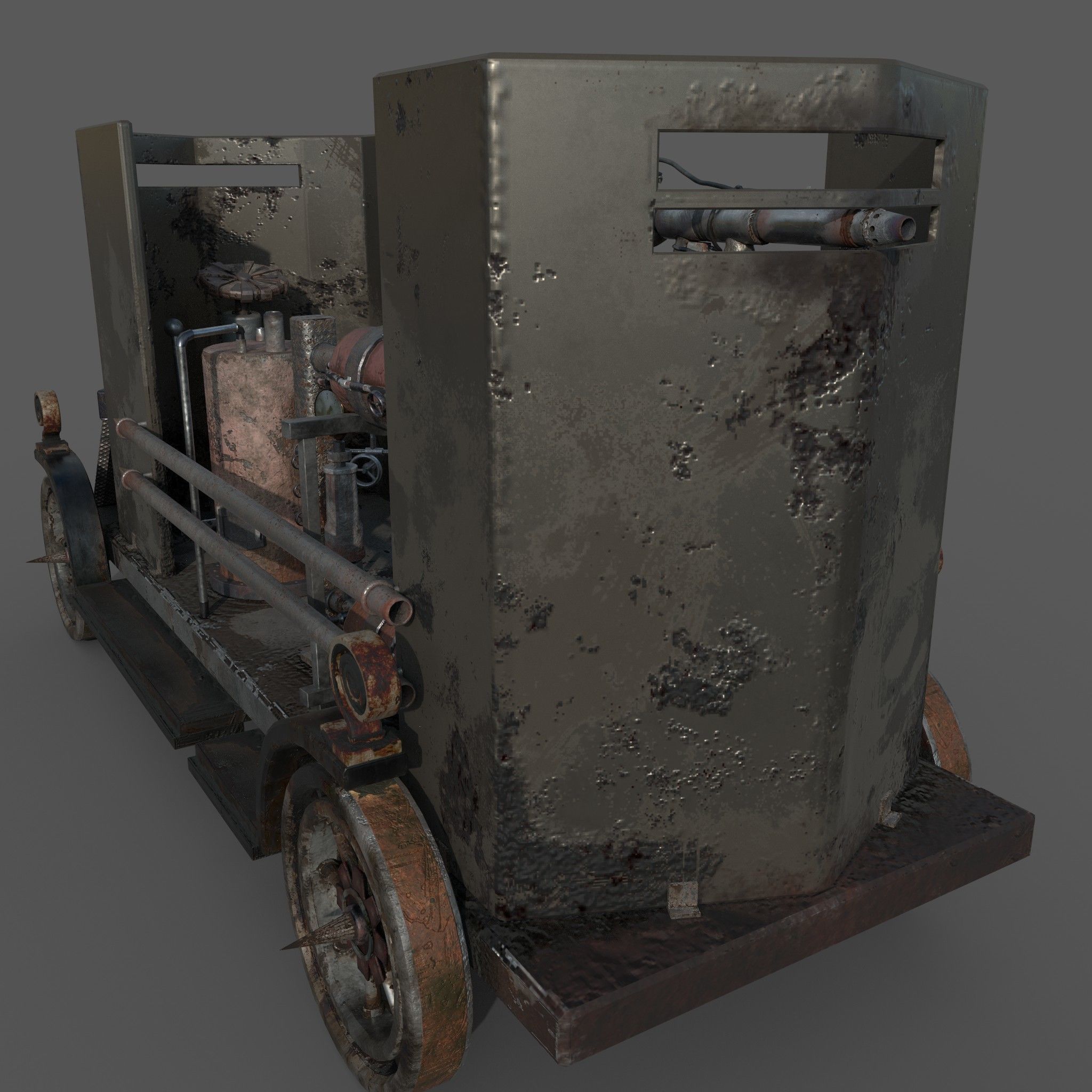 Flame Thrower Vehicle Low-poly 3D model_7