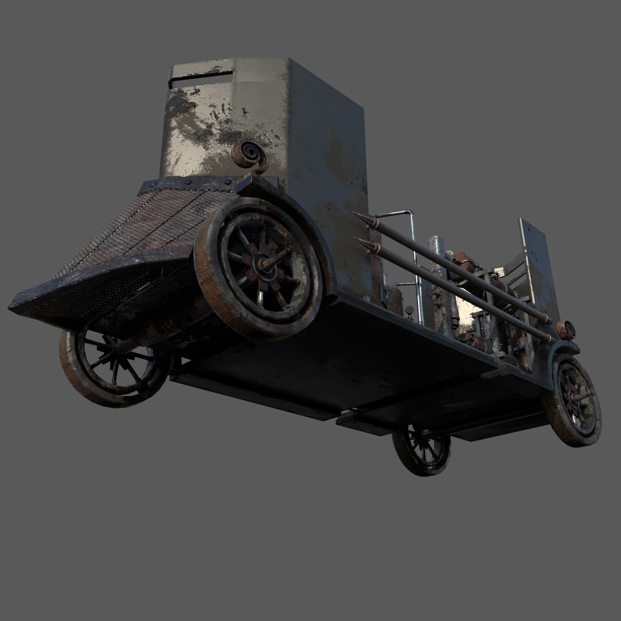 Flame Thrower Vehicle Low-poly 3D model_23