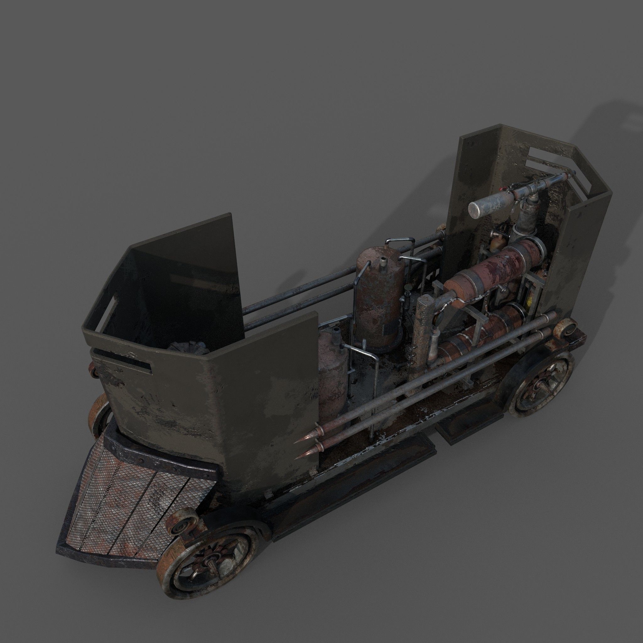Flame Thrower Vehicle Low-poly 3D model_12