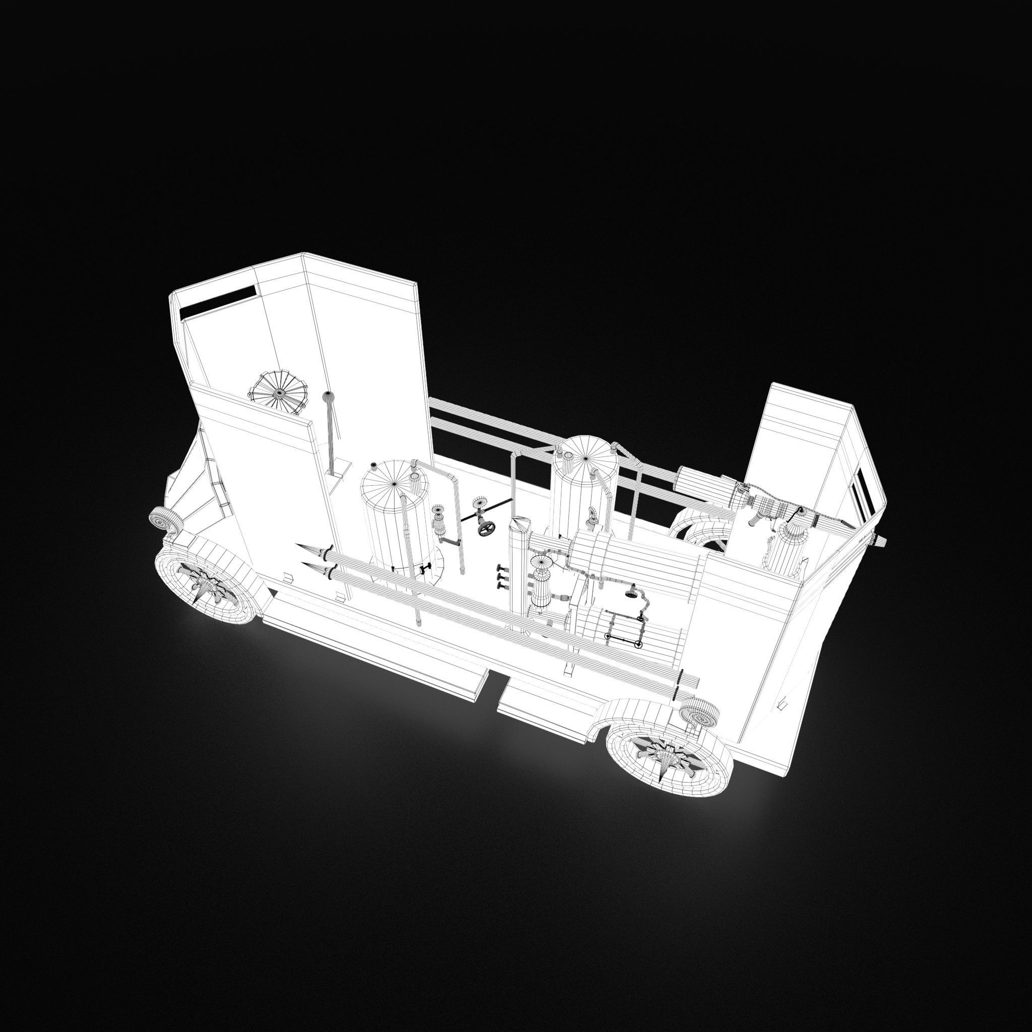 Flame Thrower Vehicle Low-poly 3D model_45