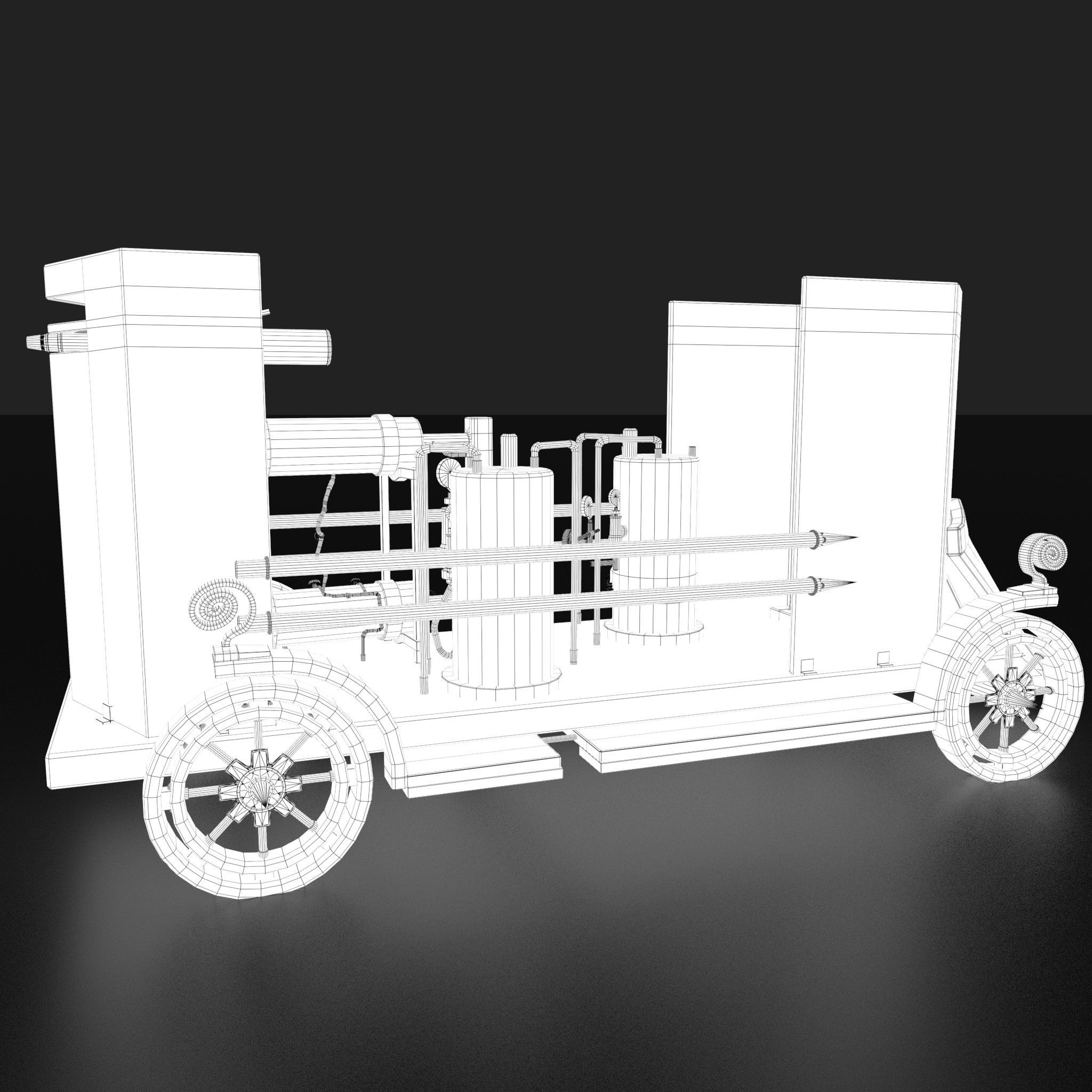 Flame Thrower Vehicle Low-poly 3D model_35