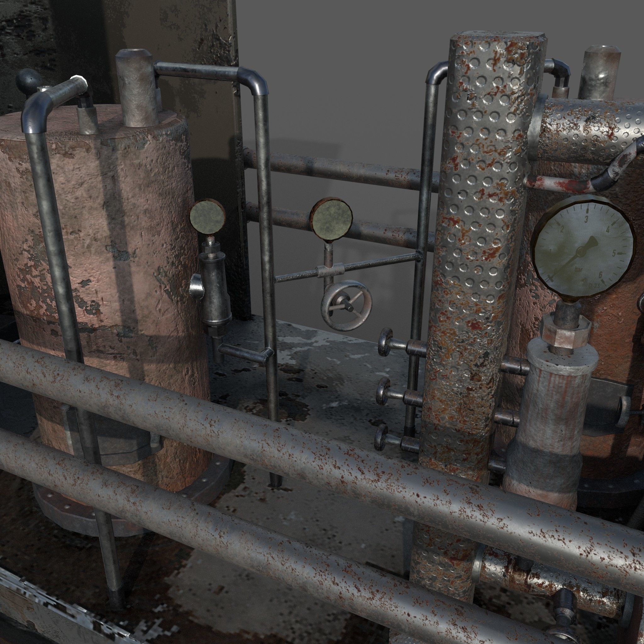 Flame Thrower Vehicle Low-poly 3D model_16