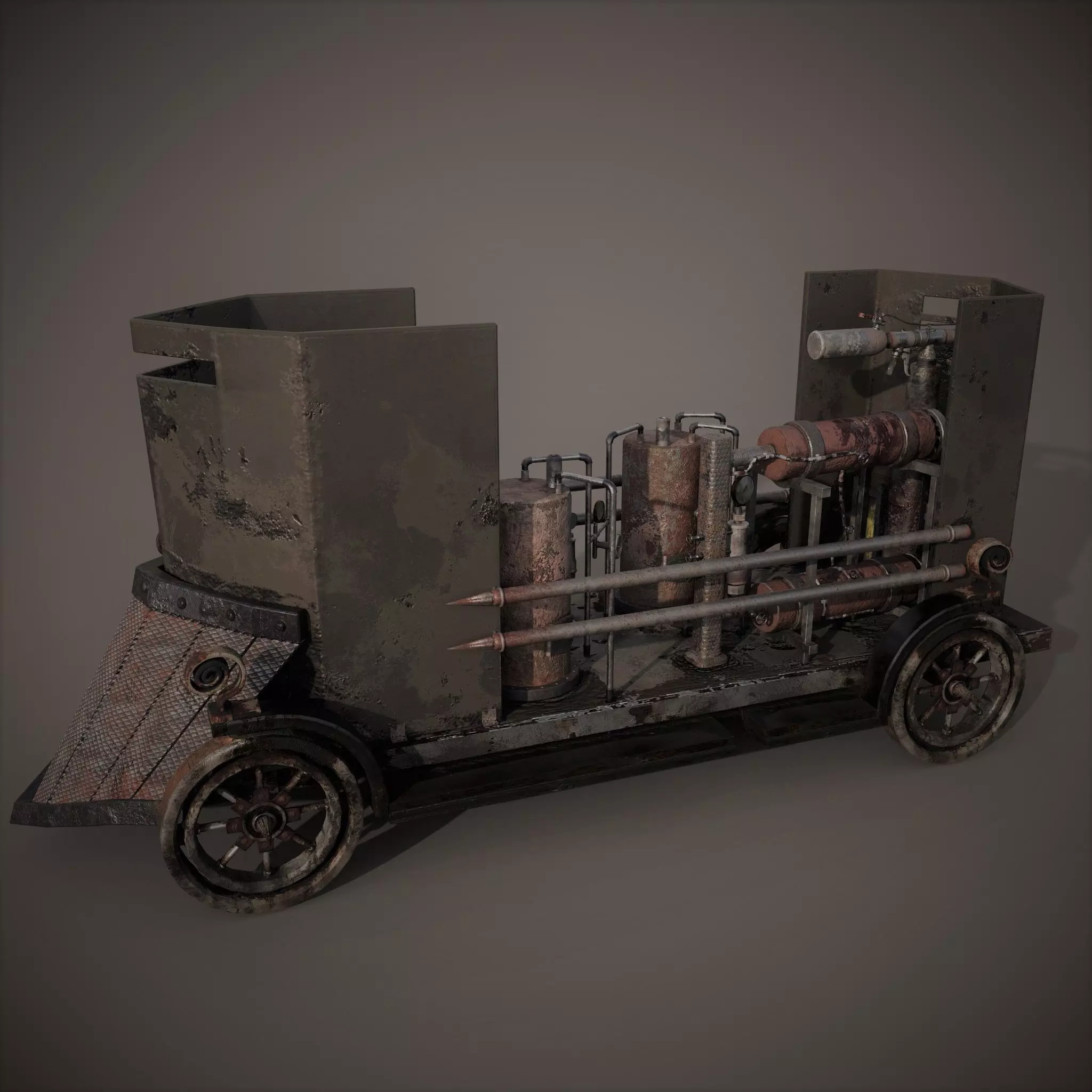 Flame Thrower Vehicle Low-poly 3D model_0